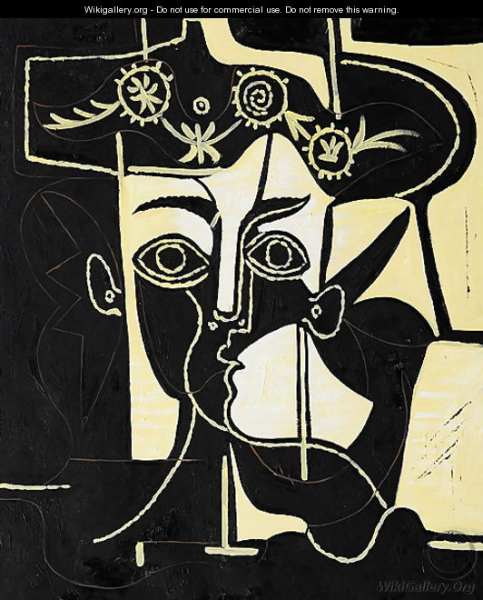 Femme au Chapeau Orne 1962 - Pablo Picasso (inspired by)