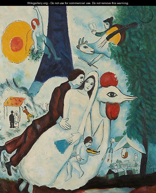 The Bridal Pair with The Eiffel Tower - Marc Chagall (inspired by)
