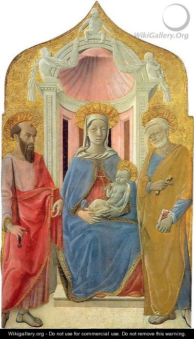 Madonna and Child Enthroned between Saint Paul and Saint Peter - Matteo Di Giovanni