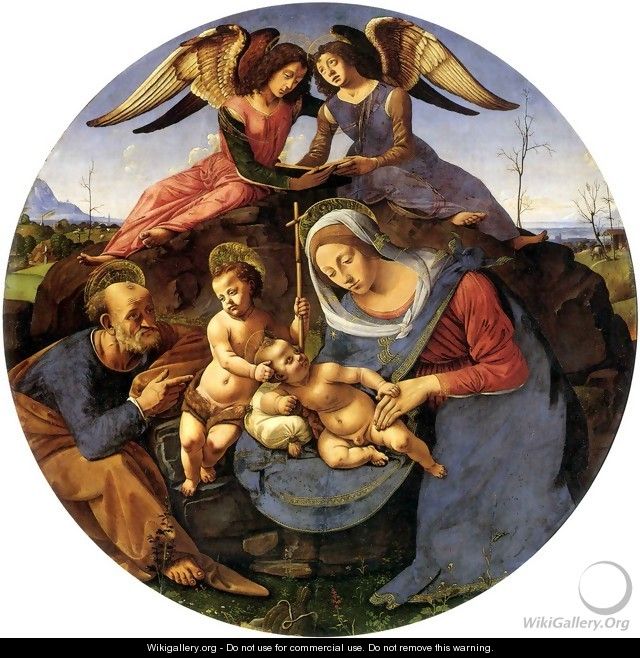 Holy Family with the Young Saint John the Baptist and Angels - Piero Di Cosimo