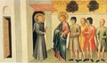 Franciscan Saint Receiving Pilgrims Led by Saint James the Great - Giovanni di Paolo