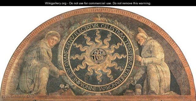 Monogram of Christ with Saint Antony and Saint Bernard - Andrea Mantegna