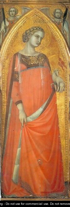 Carmine Altarpiece Saint Agnes - Pietro Lorenzetti