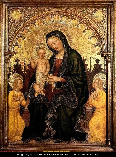 Madonna with Child and Two Angels - Gentile Da Fabriano