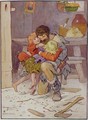 Hansel and Gretel return, illustration from 
