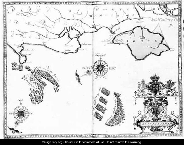 Map No.6 showing the route of the Armada fleet - (after) Adams, Robert