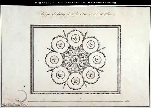 Design for the ceiling of the Great Room, Langford House - Robert Adam