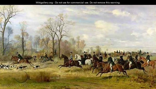 Emperor Franz Joseph I of Austria hunting to hounds with the Countess Larisch in Silesia - Emil Adam