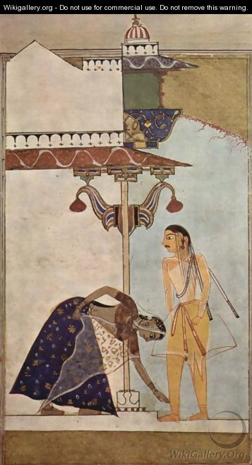 Laur-Chanda manuscript, Female and Male figures - Indian School