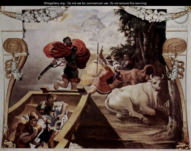 The companions of Odysseus steal the cattle of Helios - Pellegrino Tibaldi