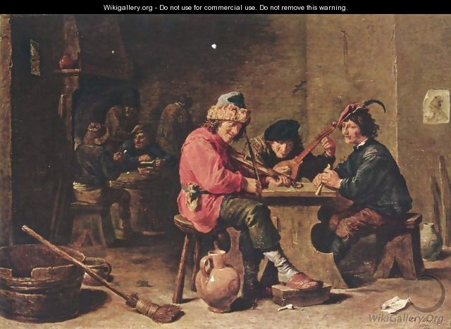 Three farmers making music - David The Younger Teniers