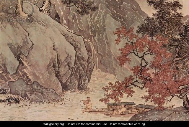 Lone fisherman on the river in autumn - Tang Yin