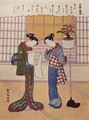 Two girls on a porch - Suzuki Harunobu