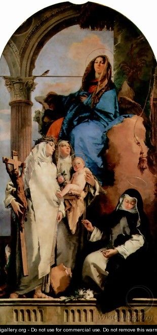 Madonna with St. Catherine, St. Rose, who hold the child and the squatting St. Agnes - Giovanni Battista Tiepolo