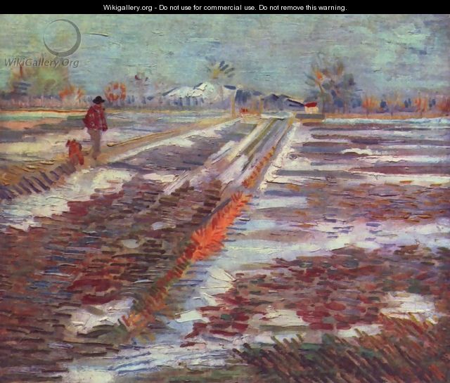 Snow-covered fields in Arles - Vincent Van Gogh