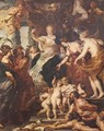 Paintings for Maria de Medici, Queen of France, the scene happiness of the regency of Marie de Medici - Peter Paul Rubens