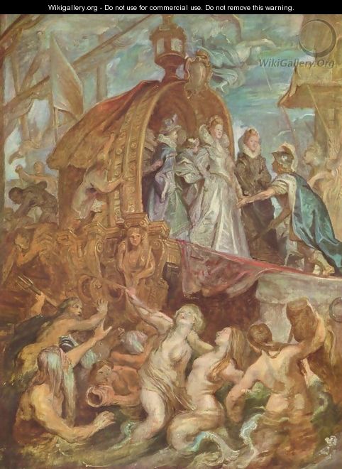 Paintings for Maria de Medici, Queen of France, sketch, scene arrival of Marie de Medici in the port of Marseille - Peter Paul Rubens