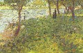 Landscape and characters by the river - Georges Seurat