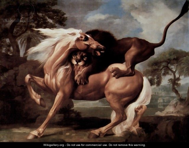 Horse is attacked by a lion - George Stubbs