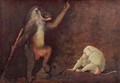 Albino baboon and macaque - George Stubbs