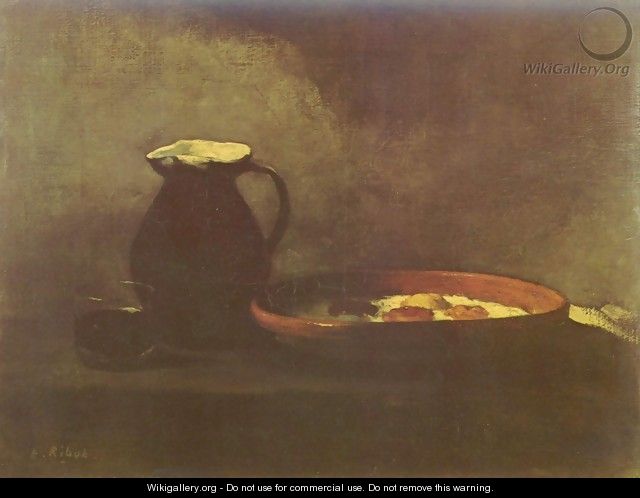 Still life with eggs - Theodule Augustine Ribot