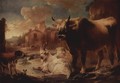 Landscape with herd - Philipp Peter Roos