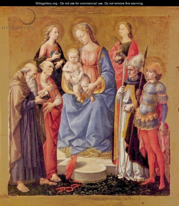Mary with the Child and six saints - Francesco Pesellino