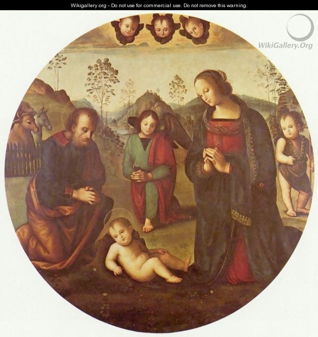 Birth of Christ, Tondo - Pietro Vannucci Perugino