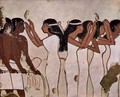 Grave chamber of Horemheb, a member of the Army under Thutmose IV, Scene funeral, detail wailing women - Egyptian Unknown Masters