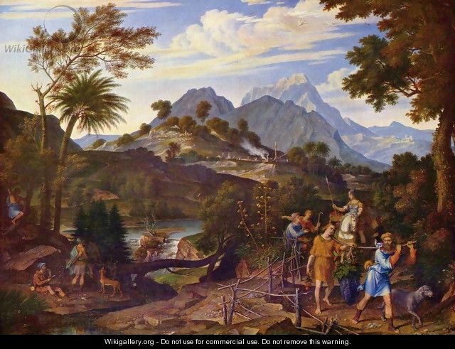Landscape with the scouts from the promised land - Joseph Anton Koch