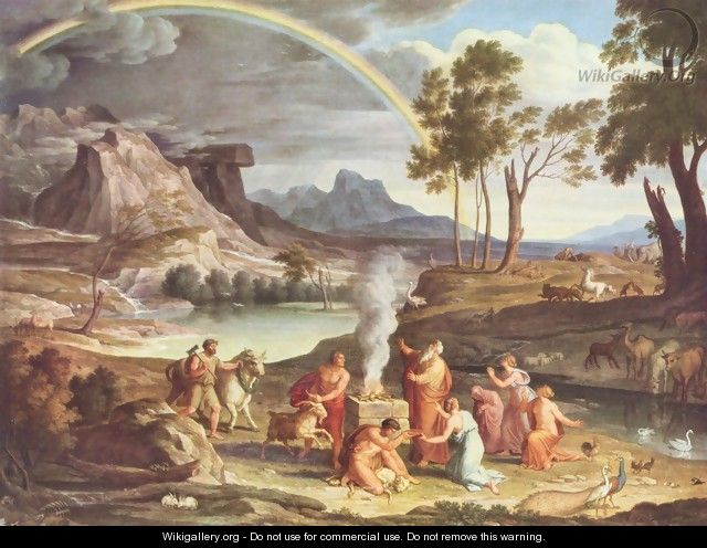 Landscape with the peace offerings of Noah - Joseph Anton Koch