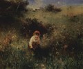 A girl on the field - Ludwig Knaus