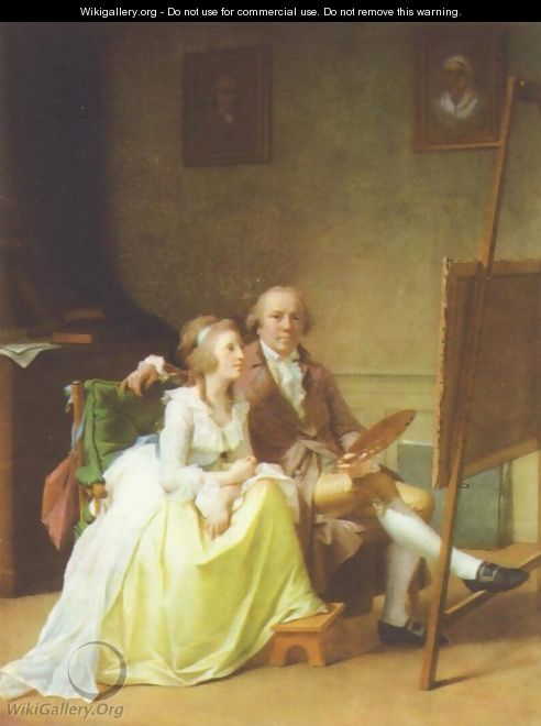 Self-portrait with his wife - Jens Juel