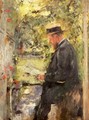 Portrait of the veterinarian Dr. Reindl in the arbor - Wilhelm Leibl