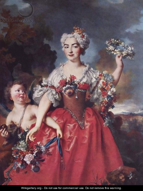 Portrait of Marquise de Gueydan as Flora - Nicolas de Largilliere