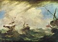 Ships in the sea storm - Francesco Guardi