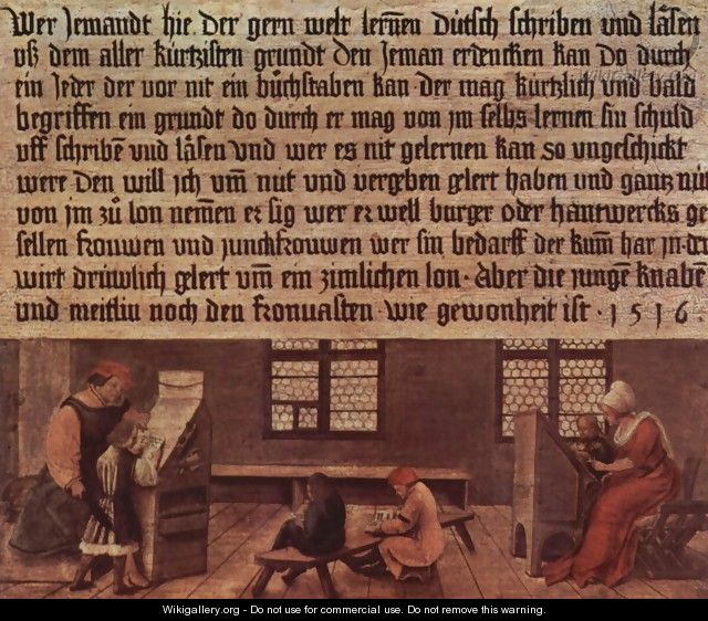 Summary of a schoolmaster, Scene lessons for children - Hans, the Younger Holbein