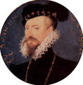Portrait of Robert Dudley, Earl of Leicester, Tondo - Nicholas Hilliard