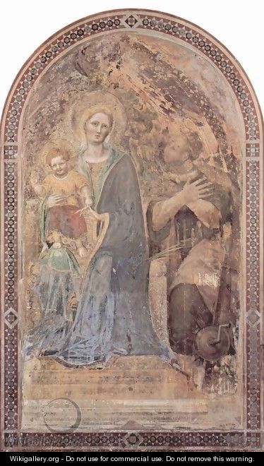 Fresco in the cathedral of Urbino, Scene Madonna, fragment - Gentile Da Fabriano