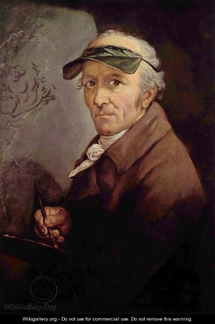 Self-portrait with the green eye-shade - Anton Graff