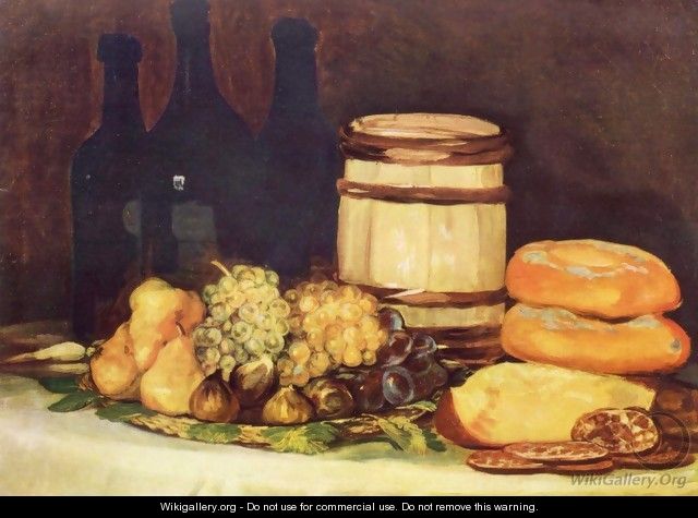 Still life with fruit, bottles, breads - Francisco De Goya y Lucientes