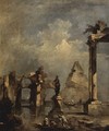 Capriccio with pyramid - Francesco Guardi