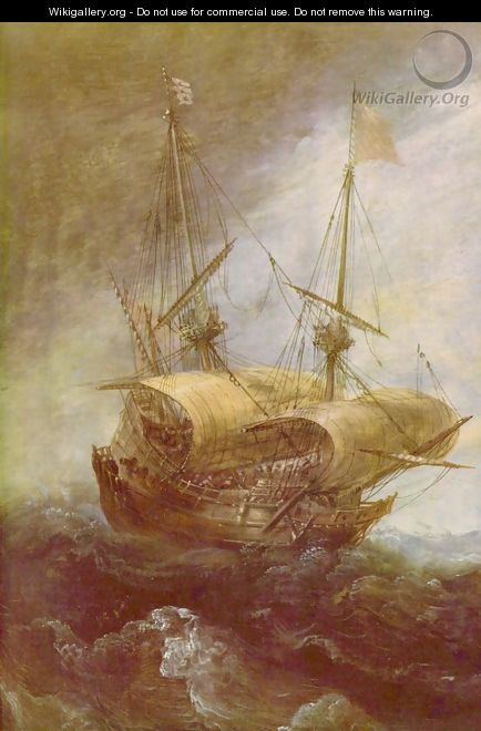 Stormy sea, detail - Andries Van Eertvelt