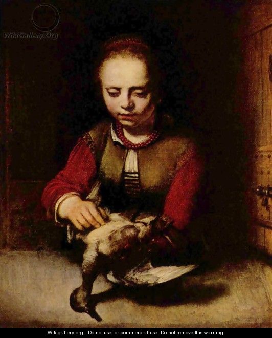 Young Girl Plucking a Duck - Barent Fabritius