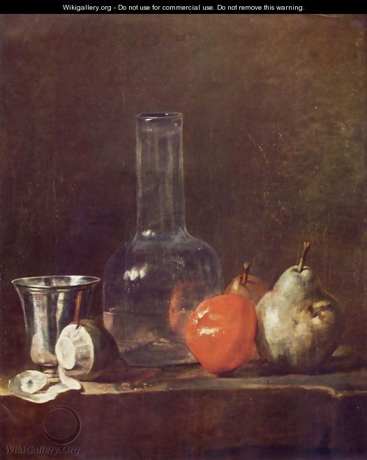 Still Life with Glass Flask and Fruit - Jean-Baptiste-Simeon Chardin