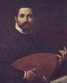 Portrait of Giovanni Gabrieli with lute - Annibale Carracci