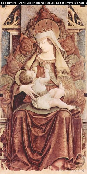 Enthroned Madonna (Madonna Enthroned lactans) - Carlo Crivelli
