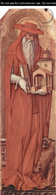Polyptych altar of St. Peter Martyr, left inner wing, Scene St. Jerome - Carlo Crivelli