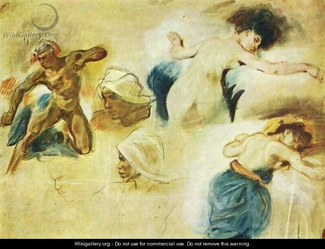 Death of Sardanapalus (study) - Eugene Delacroix