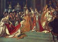 Anointing of Napoleon I and Coronation of the Empress Josephine. Napoleon stands behind Pope Pius VII - Jacques Louis David